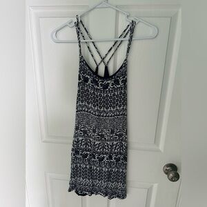 Navy and White Floral Dress